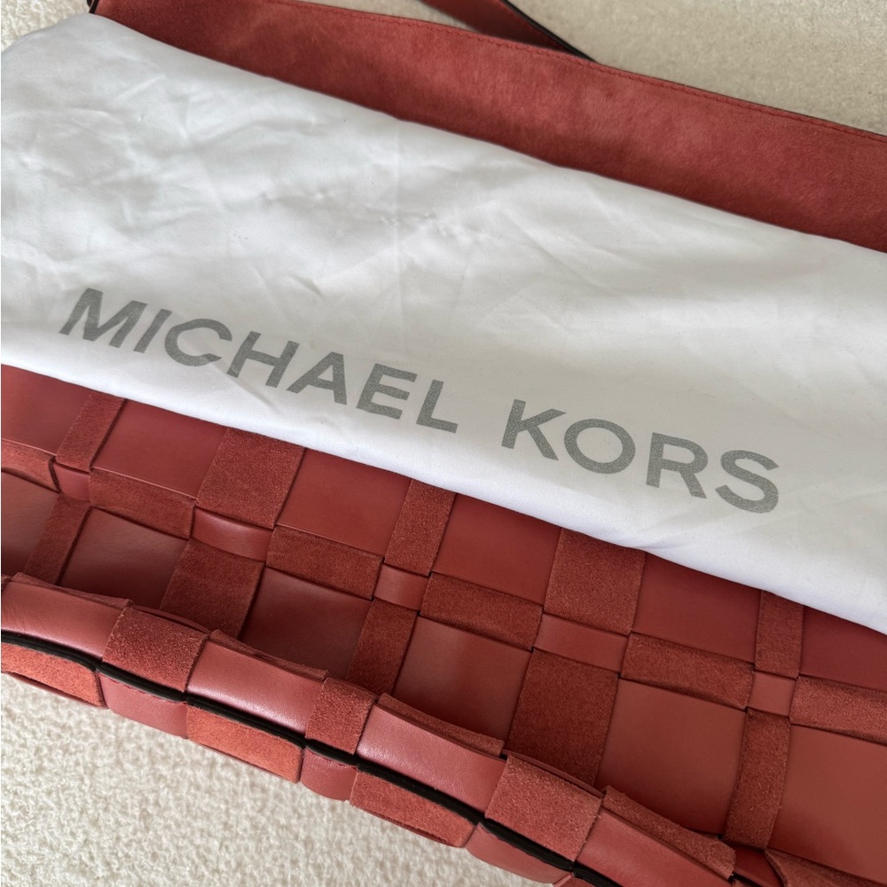 Michael Kors Red Leather Tote with Tassels